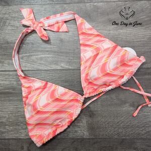 Decree Halter Triangle Bikini Top Size XL